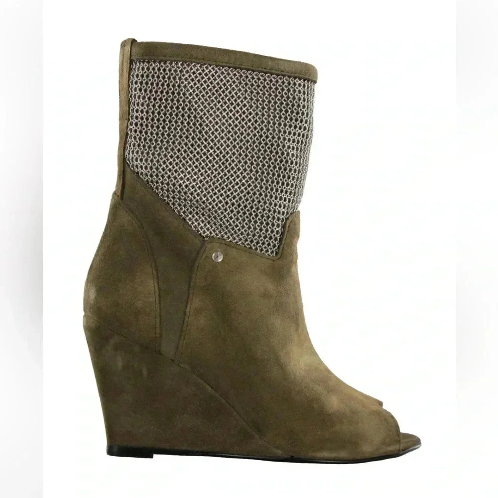 IRO Tobias Suede Bootie with Mesh Detail Size 37/7